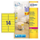 Avery Zweckform L7263Y-25 etiketten | neon geel | 99,1 mm x 38,1 mm | 350 etiketten | AVEL7263Y-25