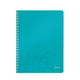 Leitz collegeblok 4637 WOW | A4 | gelinieerd | ijsblauw metallic | 80gr. | 80 vel | LEI46370051