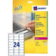 Avery Zweckform L6146-20E no-peel etiketten | 63,5 mm x 33,9 mm | 480 etiketten | AVEL6146-20E