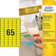 Avery Zweckform L4793-20 etiketten | geel | 38,1 mm x 21,2 mm | 1300 etiketten | AVEL4793-20