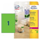 Afbeelding van Avery Zweckform L6007-20 etiketten | neon groen | 210 mm x 297 mm | 25 etiketten