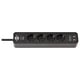 Brennenstuhl 1153240006 stekkerdoos | 4 stopcontacten | 2 USB-poorten | met schakelaar | 1.5 meter | zwart | BRE1153240006