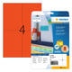 Herma 4562 etiketten | verwijderbaar | A4 | 105 x 148 mm | rood | 80 etiketten | HER4562