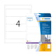 Herma 10160 printbare rugetiketten | verwijderbaar | A4 | 59 x 192 mm | breed | 100 etiketten | HER10160