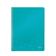 Leitz collegeblok 4638 WOW | A4 | geruit | ijsblauw metallic | 80gr. | 80 vel | LEI46380051