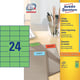 Avery Zweckform 3450 universele etiketten | groen | 70 mm x 37 mm | 2400 etiketten | AVE3450