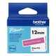 Afbeelding van Brother Btag-P35 niet-gelamineerde tape wit op roze 12 mm (origineel)