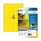 Herma 8032 folie etiketten | weerbestendig | A4 | 105 x 148 mm | geel | 100 etiketten | HER8032