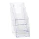 Deflecto DE77701 folderhouder | 1/3 A4 | polystyreen | transparant | 4 opbergvakken | DE77701