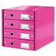 Leitz 6049 WOW ladeblok | roze metallic | 4 laden | LEI60490023