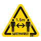 Jalema waarschuwingssticker | houd 1,5m afstand | zelfklevend | 4 stuks | 7999803
