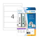 Herma 8621 printbare rugetiketten | zelfklevend | A4 | 61 x 192 mm | wit | 40 etiketten | HER8621