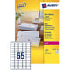Afbeelding van Avery Zweckform L7651-100 adresetiketten | quickpeel | 38,1 mm x 21,2 mm | 6500 etiketten
