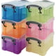Really Useful Box opbergdoos voordeelpakket | polypropyleen | transparante kleuren | 6 stuks | 0.33 liter | UB03PCK