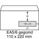 Raadhuis dienstenvelop | gegomd | EA5/6 | venster rechts | 110 mm x 220 mm | 500 stuks | RAARD-202030