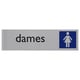 Afbeelding van Posta Picto bordje toiletten dames | kunststof | zilver