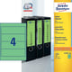 Avery Zweckform L4768-100 printbare rugetiketten | groen | zelfklevend | breed | 61 mm x 192 mm | 400 etiketten | AVEL4768-100