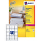 Avery Zweckform L7654-100 adresetiketten | quickpeel | 45,7 mm x 25,4 mm | 4000 etiketten | AVEL7654-100