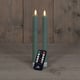 Anna Collection Led Dinerkaars | 23 cm | jade groen | 3D vlam | 2 stuks | AN861NA5524