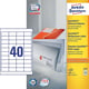 Avery Zweckform 3657 universele etiketten | wit | zelfklevend | 48,5 mm x 25,4 mm | 4000 etiketten | AVE3657