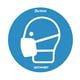 Tarifold 7999827 zelfklevende waarschuwingssticker mondkapje | blauw-wit | 2 stuks | TAR7999827