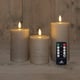 Anna Collection LED Kaars | 3D vlam | Taupe | 3 stuks | AN861NA6131