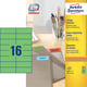 Afbeelding van Avery Zweckform 3454 universele etiketten | groen | 105 mm x 37 mm | 1600 etiketten