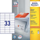 Avery Zweckform 3421 universele etiketten | wit | zelfklevend | 70 mm x 25,4 mm | 3300 etiketten | AVE3421
