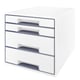 Leitz 5213 WOW ladeblok | kunststof | metallic wit/grijs | 4 lades | LEI52132001