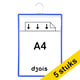 Afbeelding van Djois informatiekader | A4 | blauw | staand | met haak | staand | 5 stuks