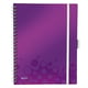 Leitz spiraalblok 4644 WOW Be Mobile Book | A4 | gelinieerd | paars metallic | 80gr. | 80 vel | LEI46440062