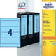 Avery Zweckform L4767-100 printbare rugetiketten | blauw | zelfklevend | breed | 61 mm x 192 mm | 400 etiketten | AVEL4767-100