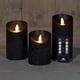 Anna Collection LED Kaars | bewegende vlam | zwart | 3 stuks | AN861NA5273