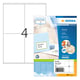 Herma Premium 4454 permanent hechtende etiketten | A4 | 105 x 144 mm | wit | 400 etiketten | HER4454