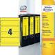 Avery Zweckform L4769-20 printbare rugetiketten | geel | zelfklevend | breed | 61 mm x 192 mm | 80 etiketten | AVEL4769-20