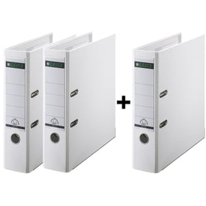 Afbeelding van Leitz 1010 ordner | A4 | plastic | wit | 80 mm | 3 stuks