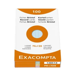 Afbeelding van Exacompta 13851X systeemkaart | gelinieerd | assorti | 75 x 125 mm | 100 stuks