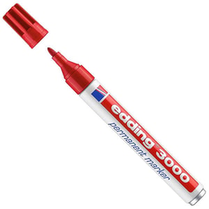 Afbeelding van Edding 3000 permanent marker | rood | ronde punt | 1,5 - 3 mm