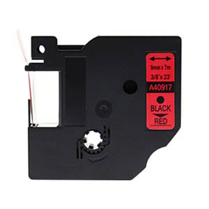 Afbeelding van DYMO S0720720 / 40917 tape zwart op rood 9mm (huismerk)