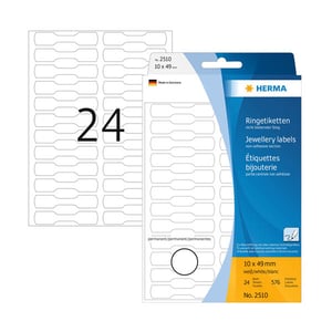Afbeelding van Herma 2510 ringetiketten | 10 x 49 mm | wit | 576 etiketten