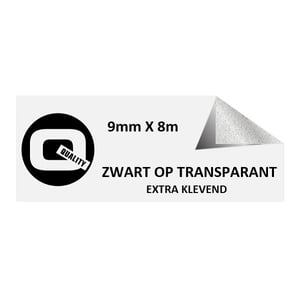 Afbeelding van Brother TZe-S121 tape zwart op transparant extra klevend 9mm x 8m (huismerk)