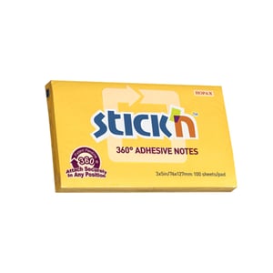 Afbeelding van Stick'n memoblok | 360 graden lijmrand | 76 x 127mm | goudgeel | 100 vel