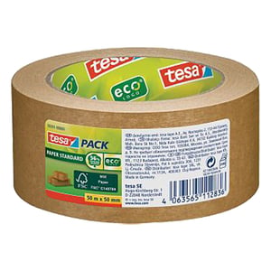 Afbeelding van Tesa Paper Standard verpakkingstape | bruin | 50 mm x 50 m | 1 rol