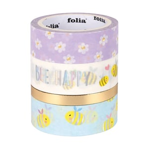 Afbeelding van Folia hotfoil washi tape | bees | 5 meter | 4 stuks