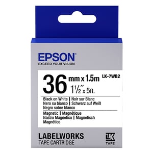 Afbeelding van Epson LK-7WB2 magnetische tape zwart op wit 36mm (origineel)