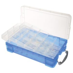 Afbeelding van Really Useful Box opbergdoos | met dividers | polypropyleen | transparant blauw | 4 liter
