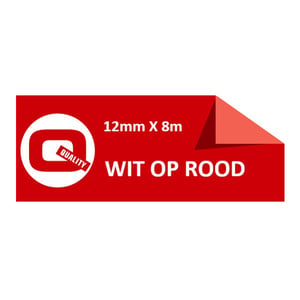 Afbeelding van Brother TZe-435 tape wit op rood 12mm x 8m (huismerk)