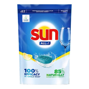 Afbeelding van Sun All-in-One Vaatwastabletten | Citroen | 62 stuks