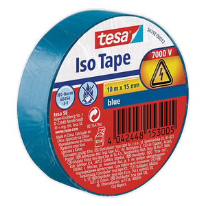 Afbeelding van Tesa 56192-00012-22 isolatietape | blauw | 15 mm x 10 m