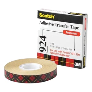 Afbeelding van 3M Scotch 924 transfer tape | dubbelzijdig | bruin | 12 mm x 33 m | 12 stuks